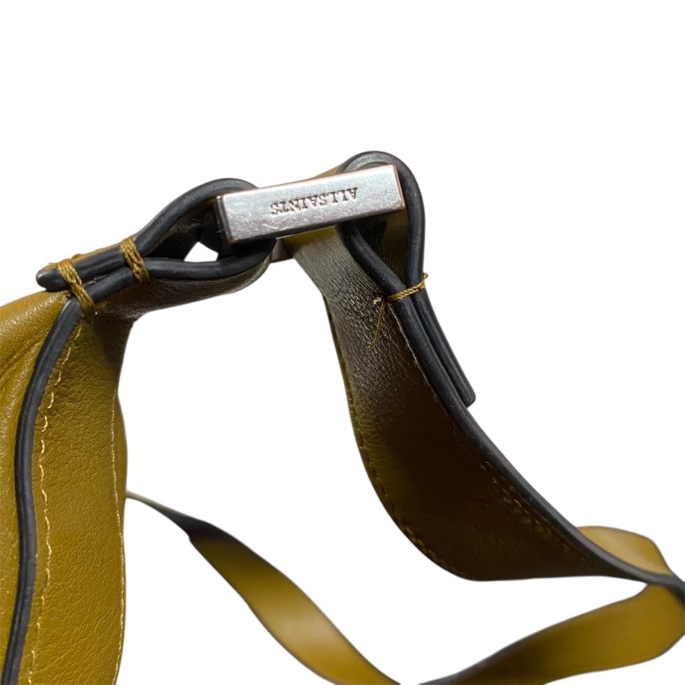 Allsaints Half Moon Leather Crossbody in Bronze Green with Silver Hardware - Picture 11 of 12